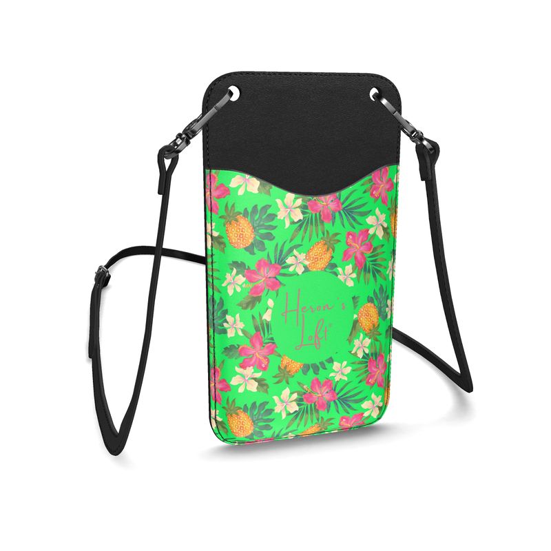Phone Holder - Nappa Leather - Pineapple Paradise - Tropical Green