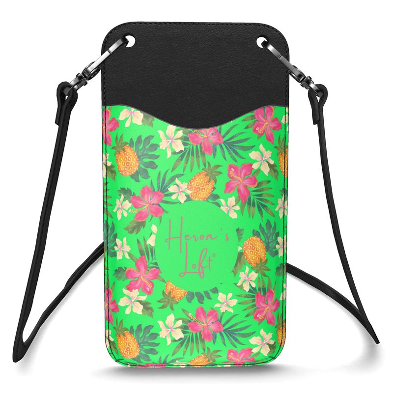 Phone Holder - Nappa Leather - Pineapple Paradise - Tropical Green