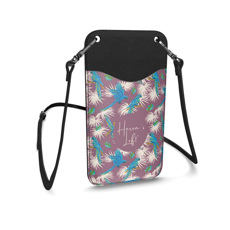 Phone Holder - Nappa Leather - Tropical Macaw - Purple