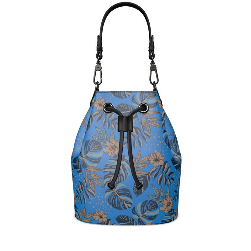 Gallery Bag - Nappa Leather - Midnight Monstera - Azure Blue