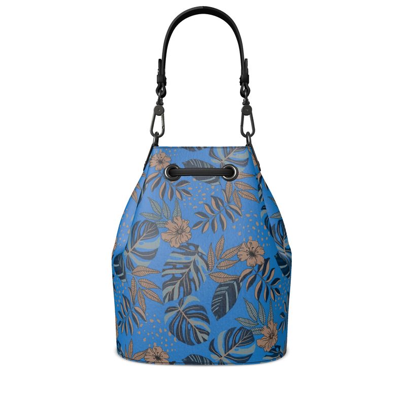 Gallery Bag - Nappa Leather - Midnight Monstera - Azure Blue