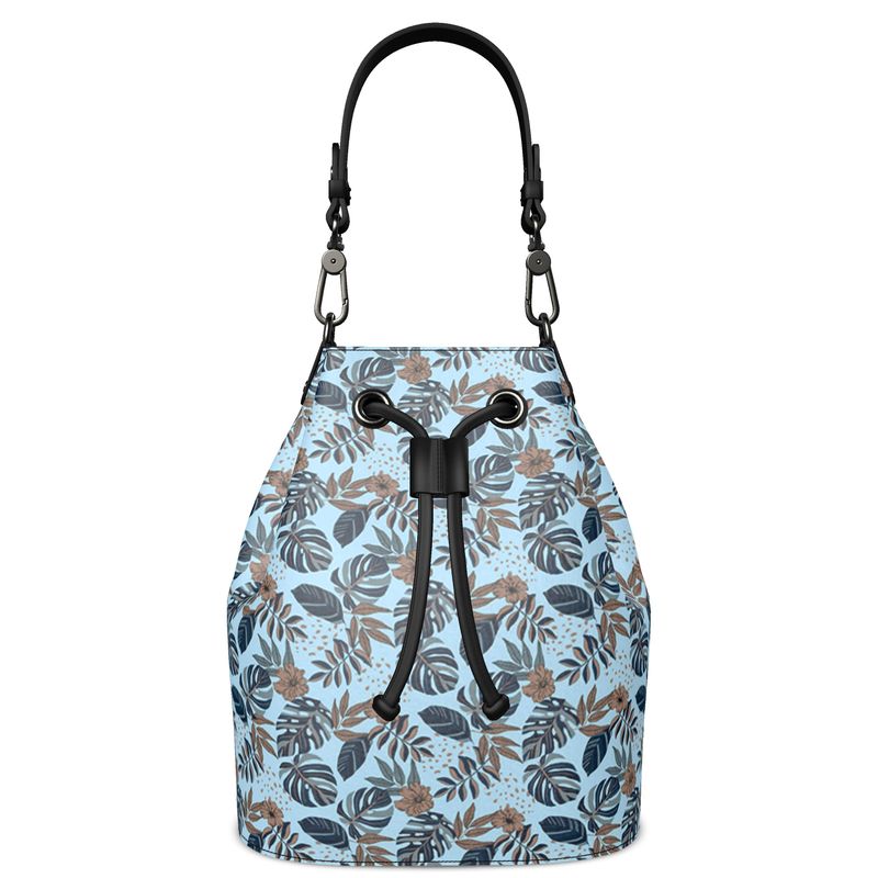 Gallery Bag - Nappa Leather - Midnight Monstera - Sky Blue
