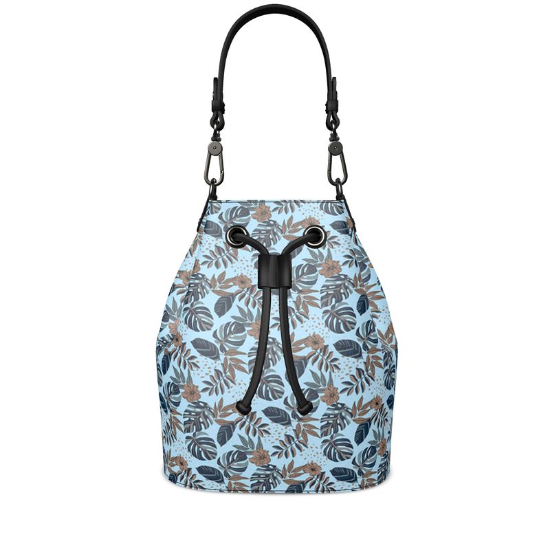 Gallery Bag - Nappa Leather - Midnight Monstera - Sky Blue