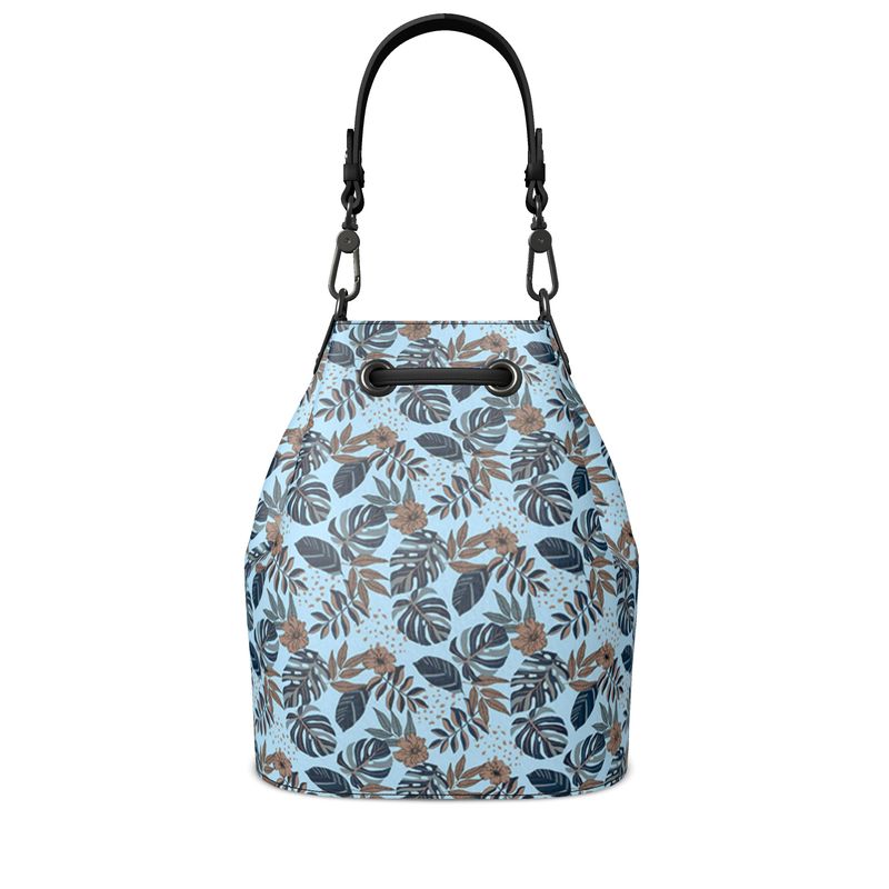 Gallery Bag - Nappa Leather - Midnight Monstera - Sky Blue