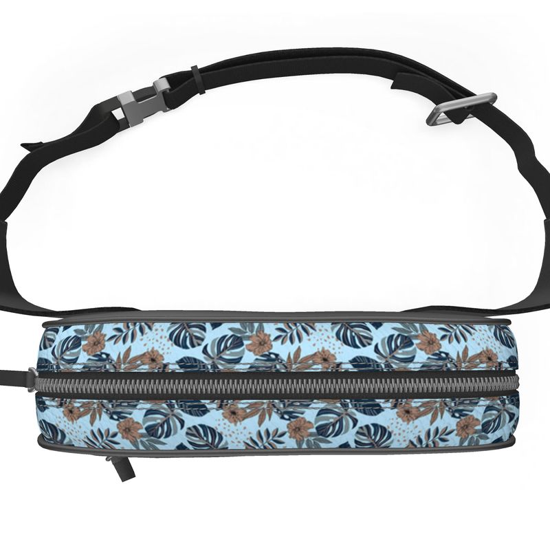 Belt Bag - Nappa Leather - Midnight Monstera - Sky Blue