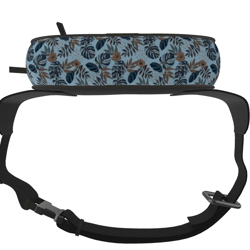Belt Bag - Nappa Leather - Midnight Monstera - Sky Blue
