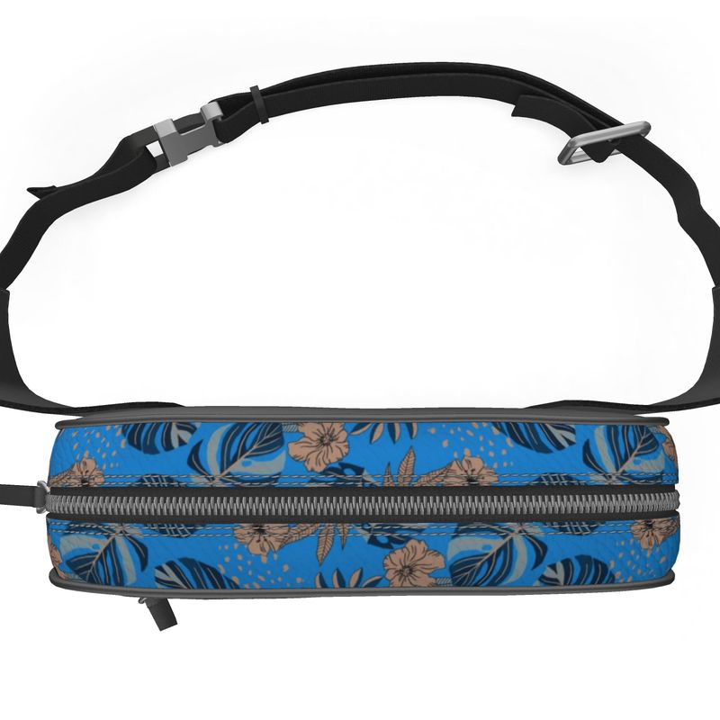 Belt Bag - Nappa Leather - Midnight Monstera - Azure Blue