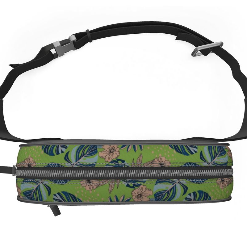 Belt Bag - Nappa Leather - Midnight Monstera - Olive Green