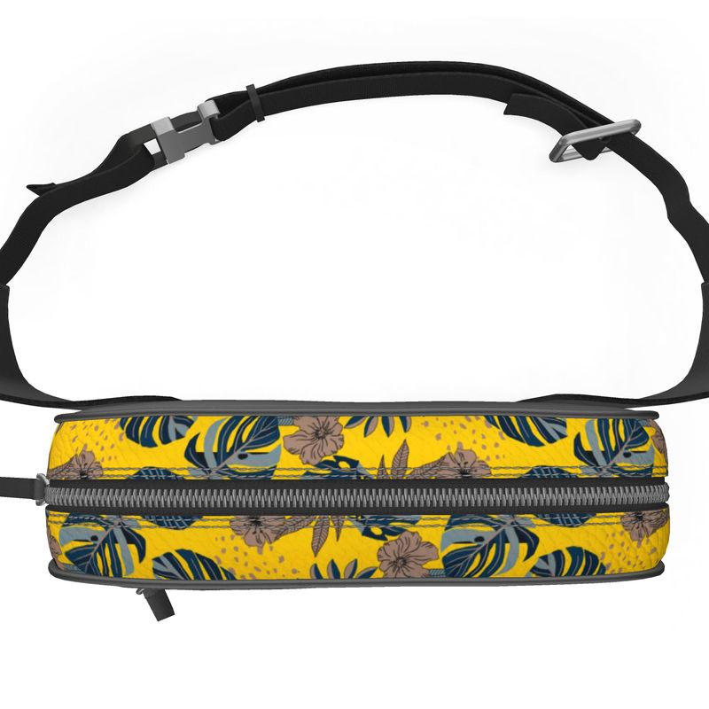 Belt Bag - Nappa Leather - Midnight Monstera - Yellow