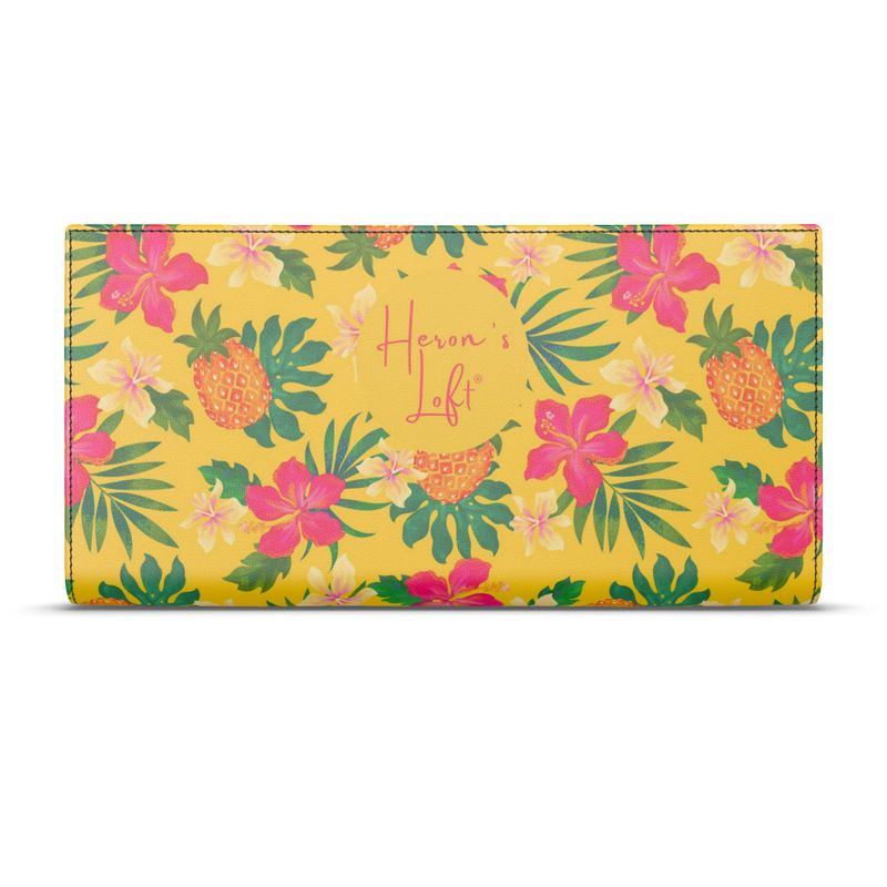 Travel Wallet - Nappa Leather - Pineapple Paradise - Tropical Yellow