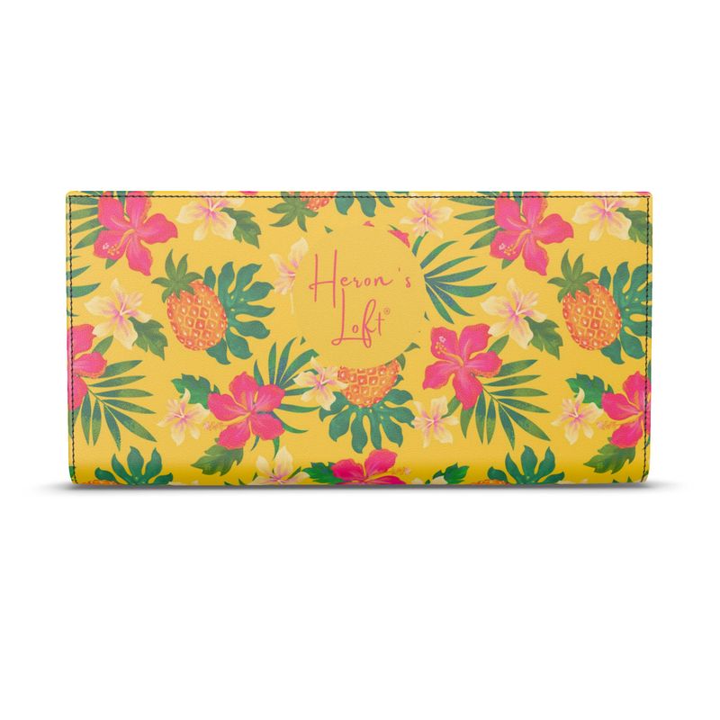 Travel Wallet - Nappa Leather - Pineapple Paradise - Tropical Yellow