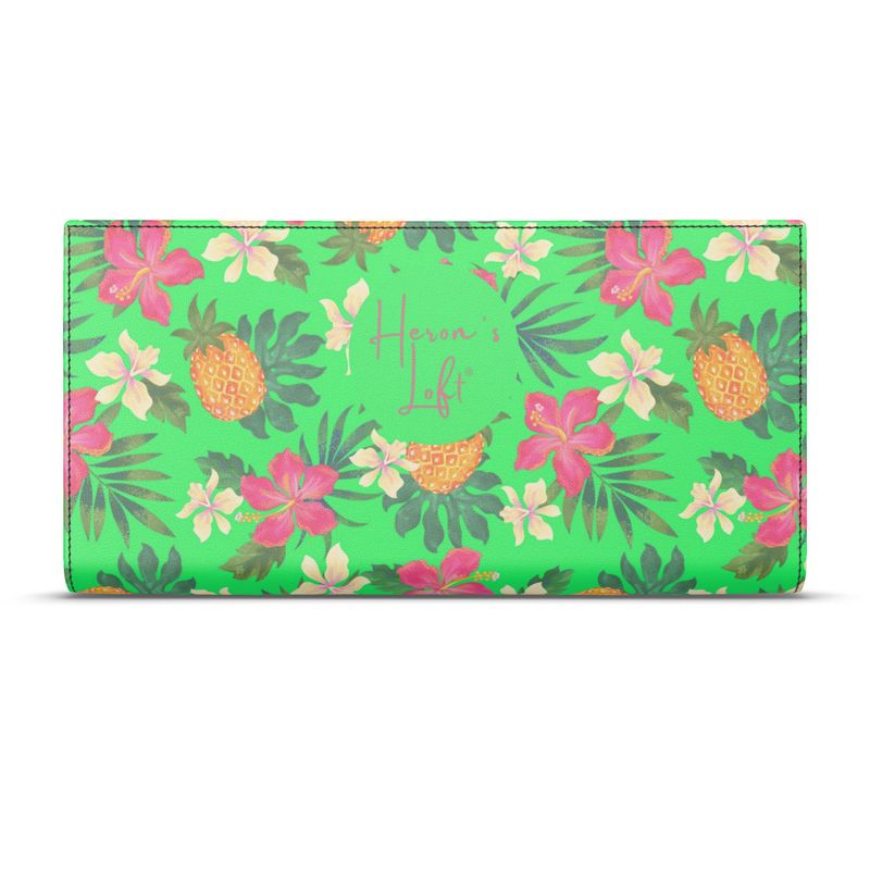 Travel Wallet - Nappa Leather - Pineapple Paradise - Tropical Green