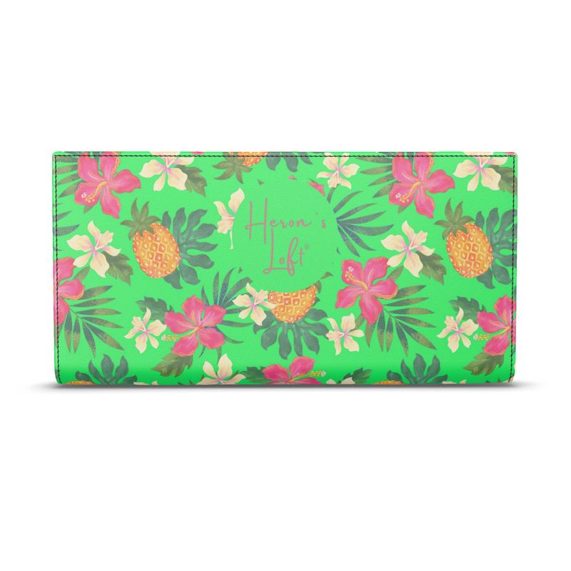 Travel Wallet - Nappa Leather - Pineapple Paradise - Tropical Green