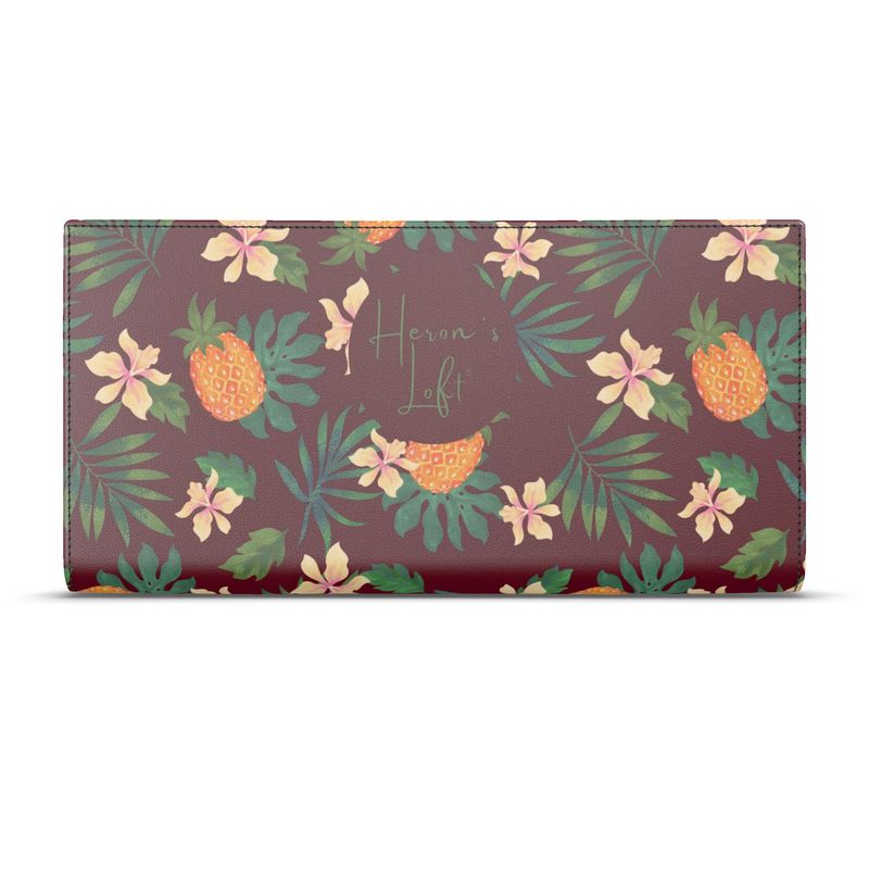 Travel Wallet - Nappa Leather - Pineapple Paradise - Burgundy