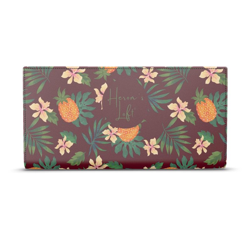Travel Wallet - Nappa Leather - Pineapple Paradise - Burgundy
