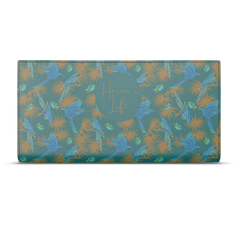 Travel Wallet - Nappa Leather - Tropical Macaw - Sea Foam Green