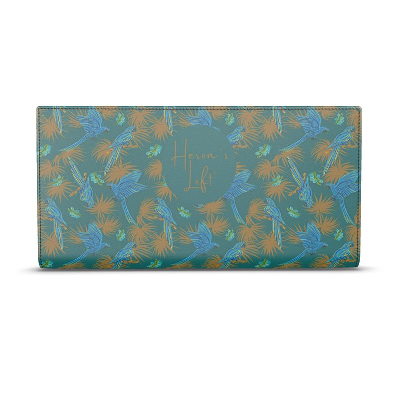 Travel Wallet - Nappa Leather - Tropical Macaw - Sea Foam Green