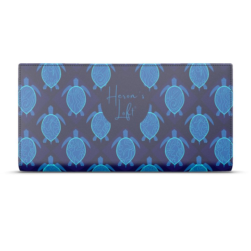 Travel Wallet - Nappa Leather - Topo Turtles - Blue