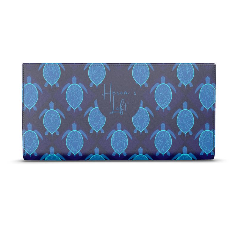 Travel Wallet - Nappa Leather - Topo Turtles - Blue