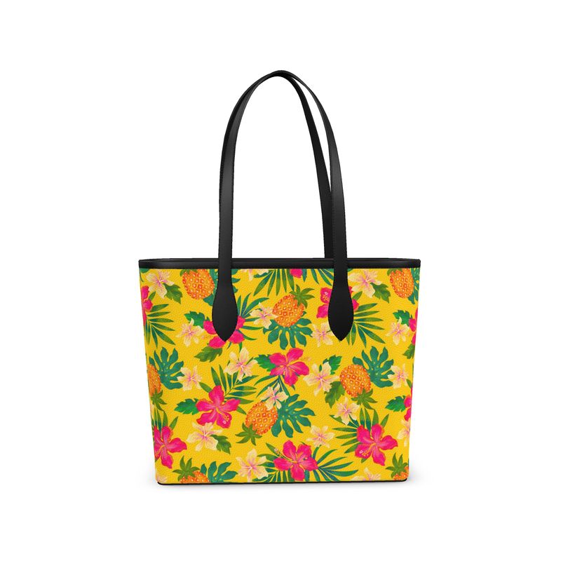 City Tote Bag - Nappa Leather - Pineapple Paradise - Tropical Yellow