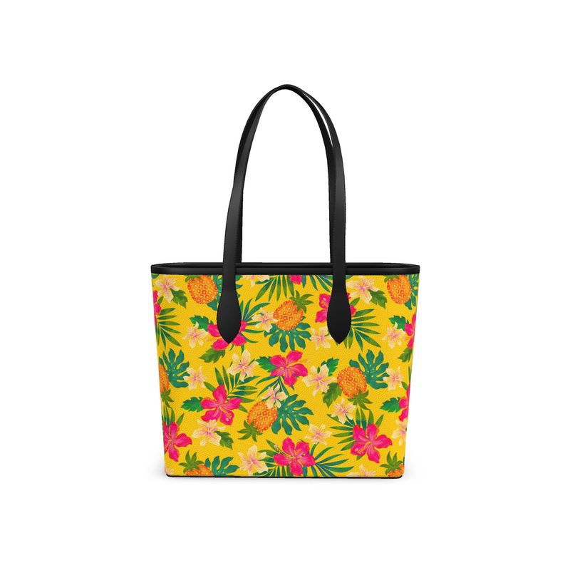 City Tote Bag - Nappa Leather - Pineapple Paradise - Tropical Yellow