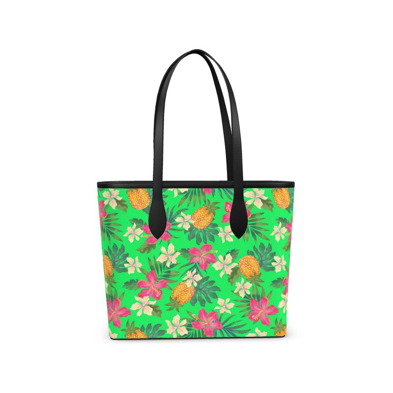 City Tote Bag - Nappa Leather - Pineapple Paradise - Tropical Green