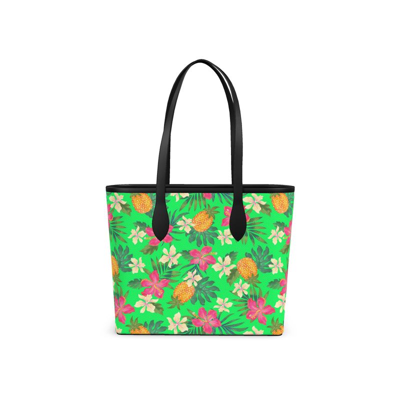 City Tote Bag - Nappa Leather - Pineapple Paradise - Tropical Green
