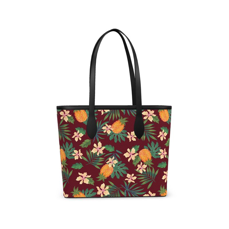City Tote Bag - Nappa Leather - Pineapple Paradise - Burgundy