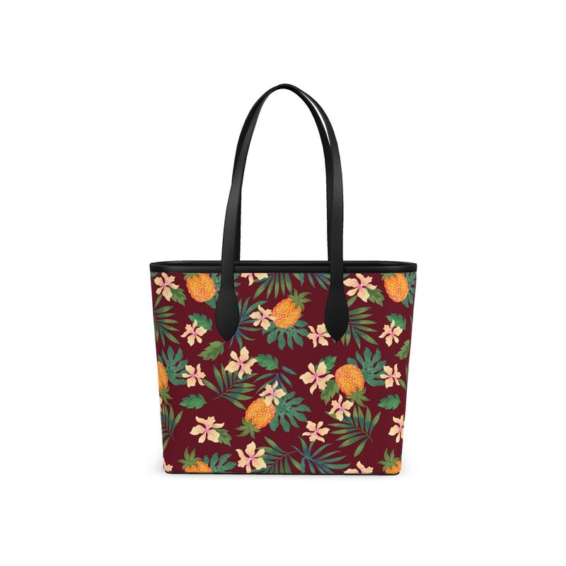 City Tote Bag - Nappa Leather - Pineapple Paradise - Burgundy
