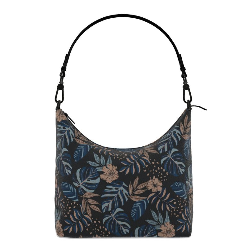 Square Shoulder Bag - Nappa Leather - Midnight Monstera