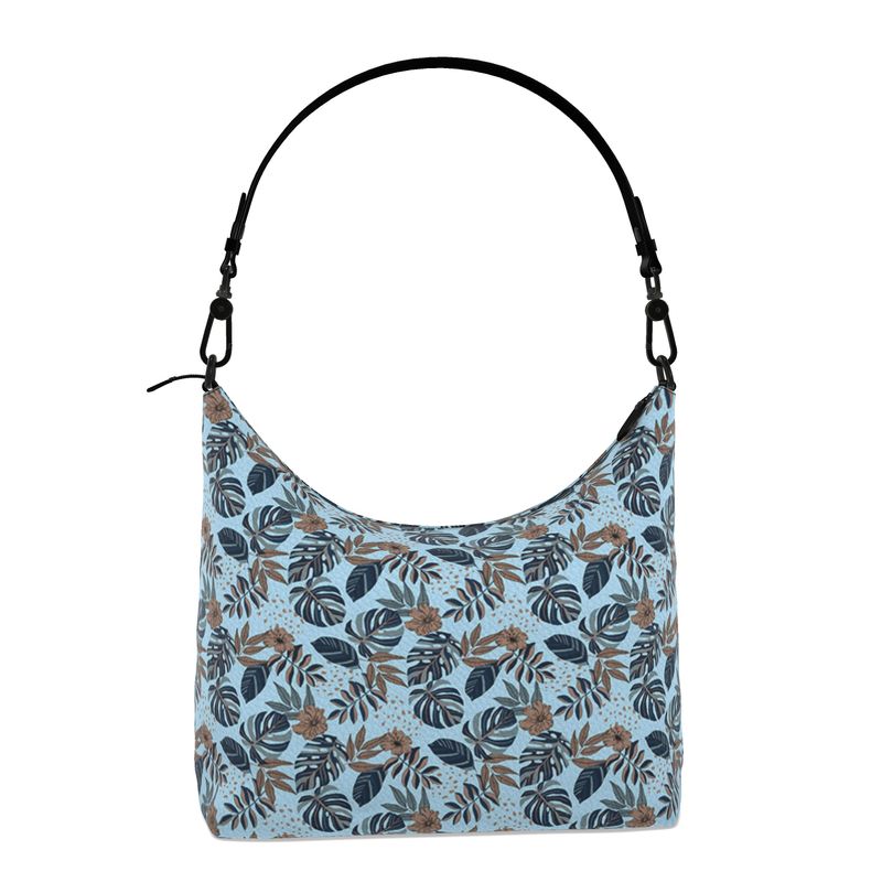 Square Shoulder Bag - Nappa Leather - Midnight Monstera - Sky Blue