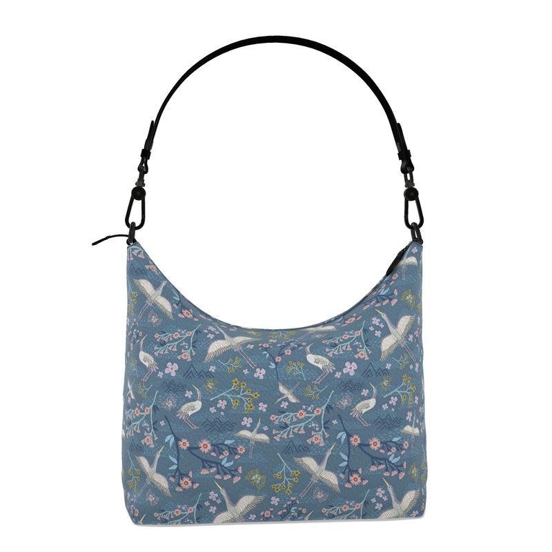Square Shoulder Bag - Nappa Leather- White Crane