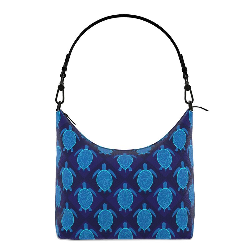 Square Shoulder Bag - Nappa Leather - Topo Turtles - Blue