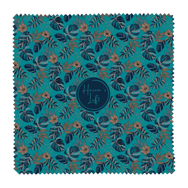 Glasses Hard Case - Midnight Monstera - Cyan Noir