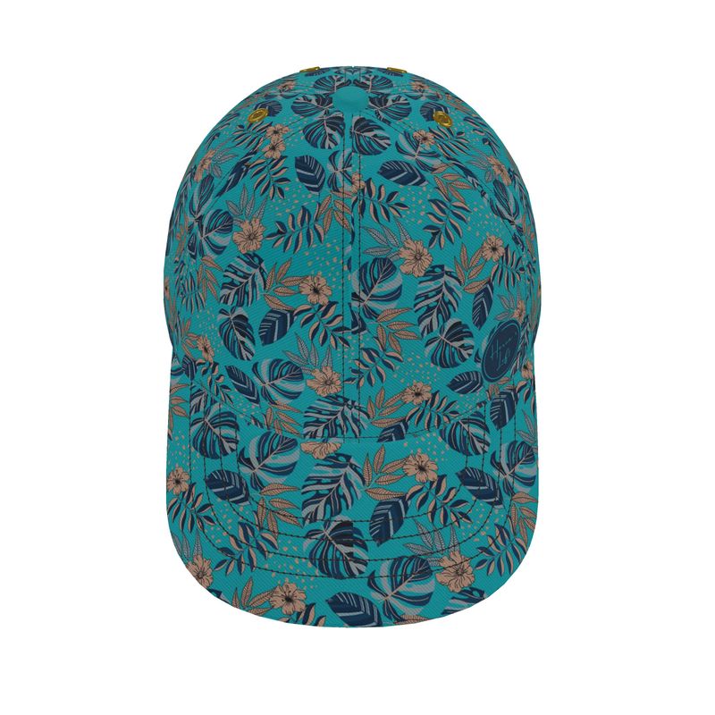 Baseball Cap - Midnight Monstera - Cyan Noir