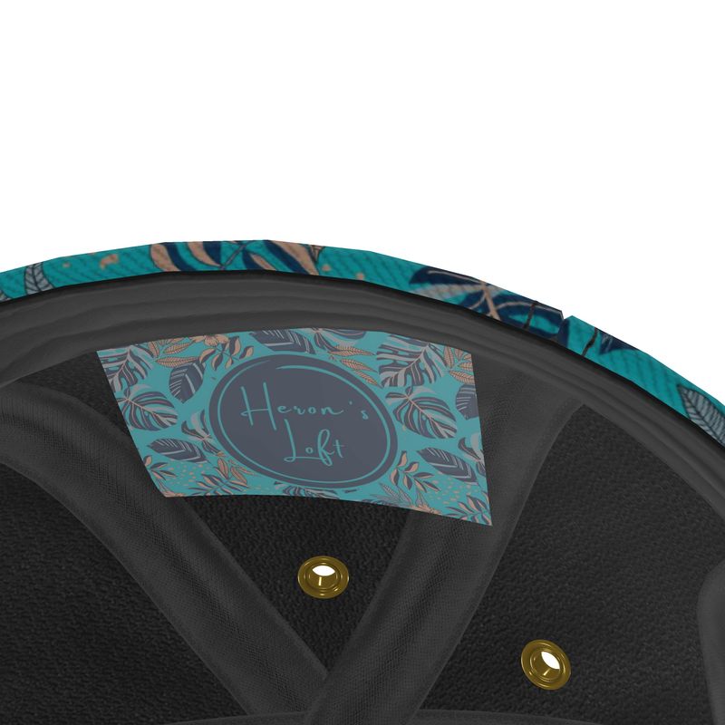 Baseball Cap - Midnight Monstera - Cyan Noir