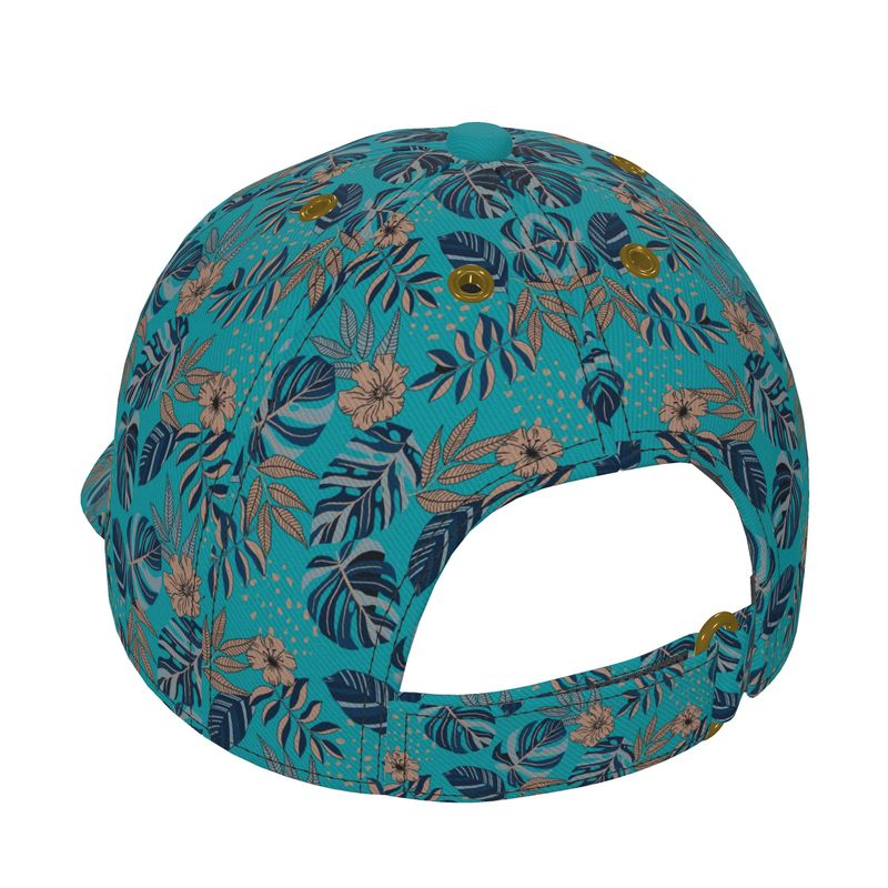 Baseball Cap - Midnight Monstera - Cyan Noir
