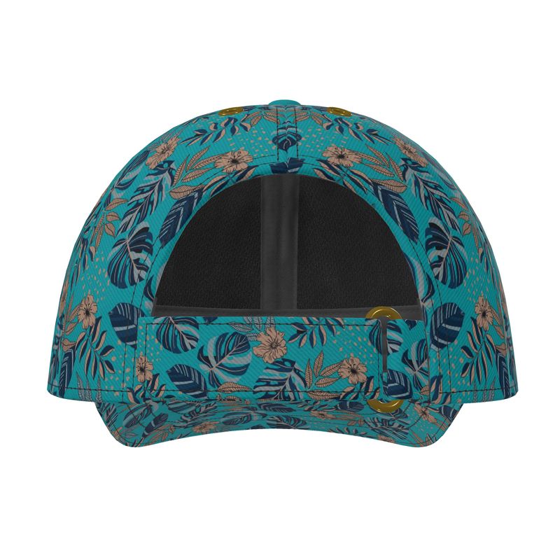 Baseball Cap - Midnight Monstera - Cyan Noir