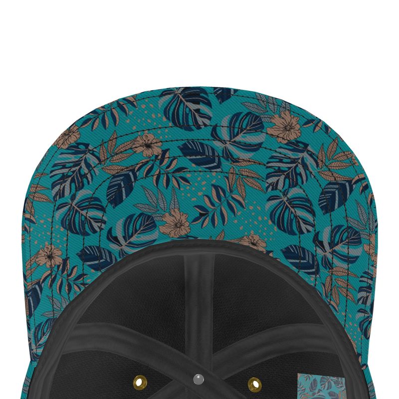 Baseball Cap - Midnight Monstera - Cyan Noir