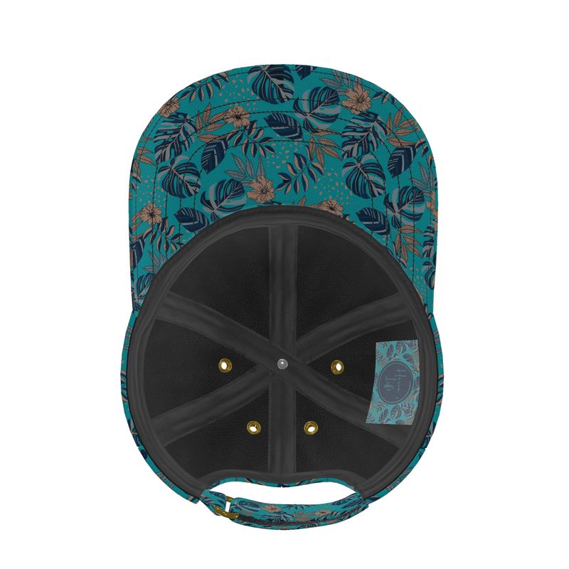 Baseball Cap - Midnight Monstera - Cyan Noir