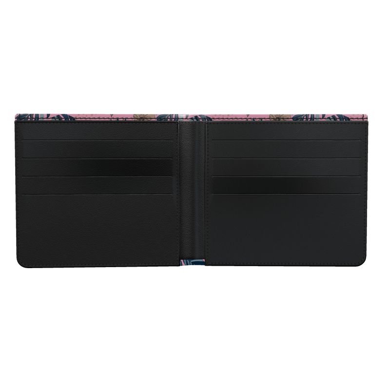 Nappa Leather Wallet - Midnight Monstera - Lunaria Rose