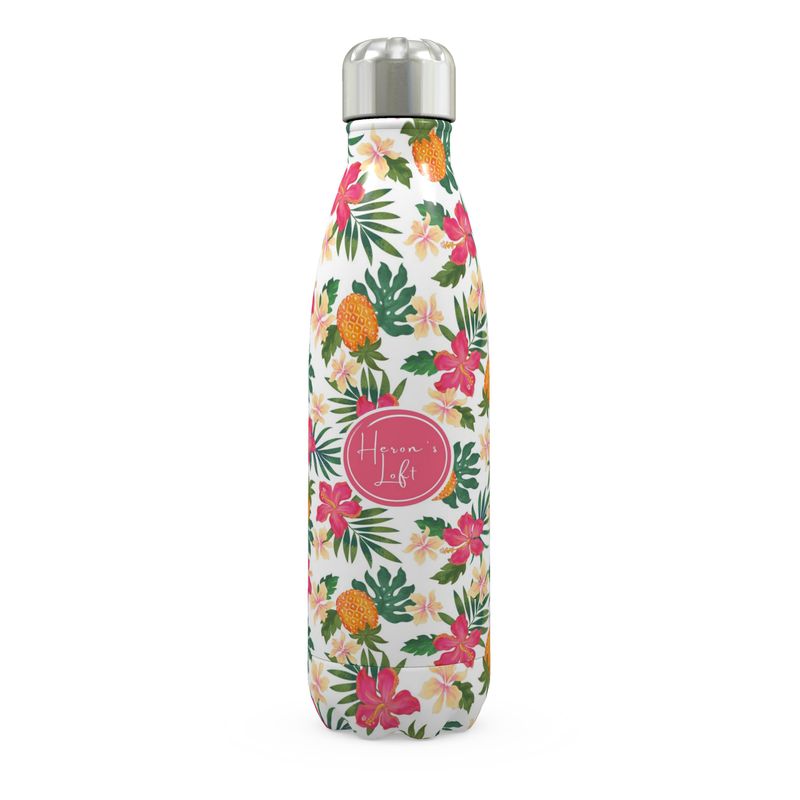 Stainless Steel Thermal Bottle - Pineapple Paradise - Coral Mist
