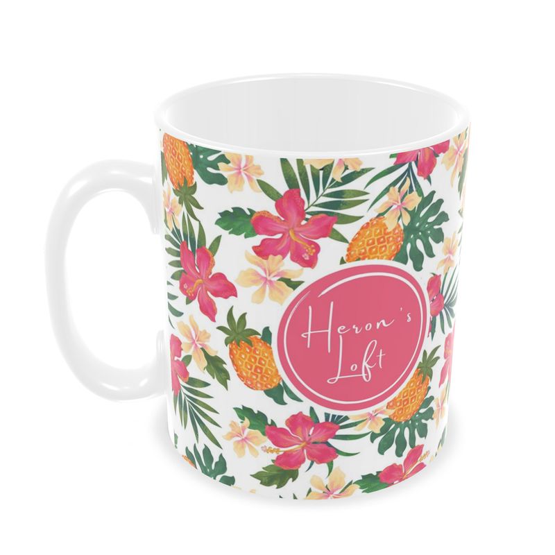 Coffee Mug - Pineapple Paradise - Coral Mist