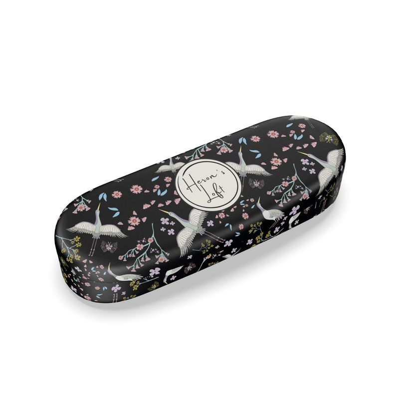 Glasses Hard Case - White Crane - Onyx