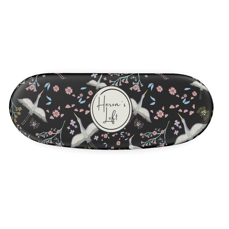 Glasses Hard Case - White Crane - Onyx