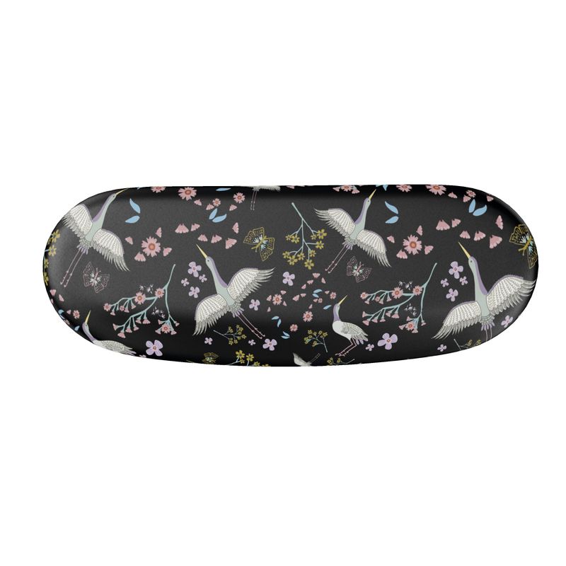 Glasses Hard Case - White Crane - Onyx