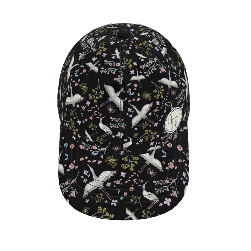 Baseball Cap - White Crane - Onyx Crane