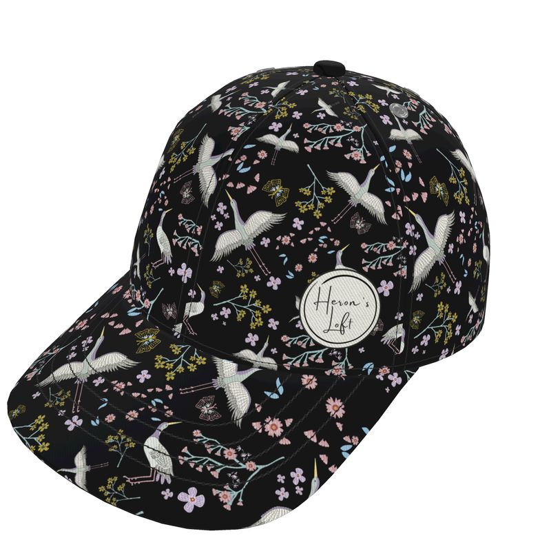 Baseball Cap - White Crane - Onyx Crane