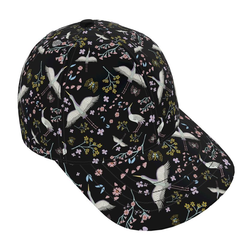 Baseball Cap - White Crane - Onyx Crane