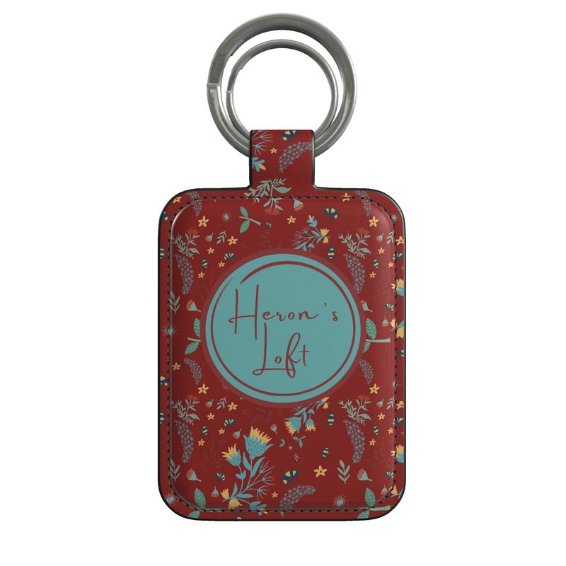 Luxury Leather Keyring - Rustic Bloom